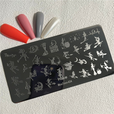 Trīsstūra formas nagu apzīmogošanas plāksne Trīsstūrveida figūras nagu mākslas veidne ģeometrija nagu zīmoga plāksnes Mouteen-003