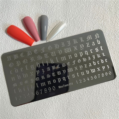 Trīsstūra formas nagu apzīmogošanas plāksne Trīsstūrveida figūras nagu mākslas veidne ģeometrija nagu zīmoga plāksnes Mouteen-003