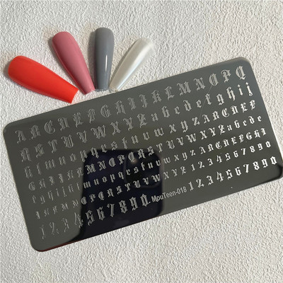 Trīsstūra formas nagu apzīmogošanas plāksne Trīsstūrveida figūras nagu mākslas veidne ģeometrija nagu zīmoga plāksnes Mouteen-003