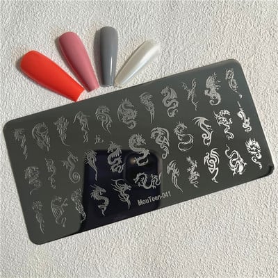 Trīsstūra formas nagu apzīmogošanas plāksne Trīsstūrveida figūras nagu mākslas veidne ģeometrija nagu zīmoga plāksnes Mouteen-003