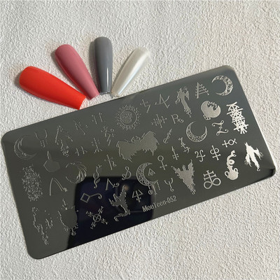 Trīsstūra formas nagu apzīmogošanas plāksne Trīsstūrveida figūras nagu mākslas veidne ģeometrija nagu zīmoga plāksnes Mouteen-003