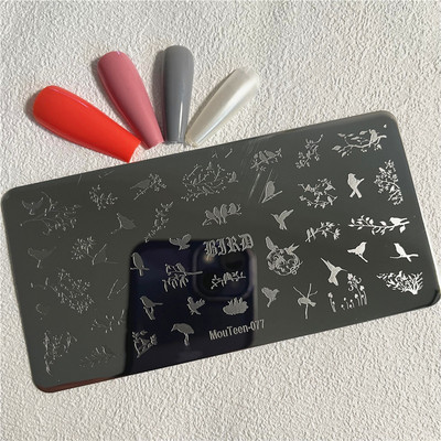 Trīsstūra formas nagu apzīmogošanas plāksne Trīsstūrveida figūras nagu mākslas veidne ģeometrija nagu zīmoga plāksnes Mouteen-003