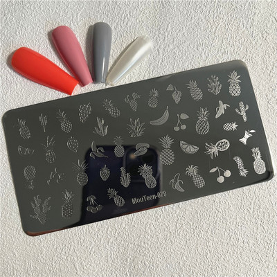 Trīsstūra formas nagu apzīmogošanas plāksne Trīsstūrveida figūras nagu mākslas veidne ģeometrija nagu zīmoga plāksnes Mouteen-003