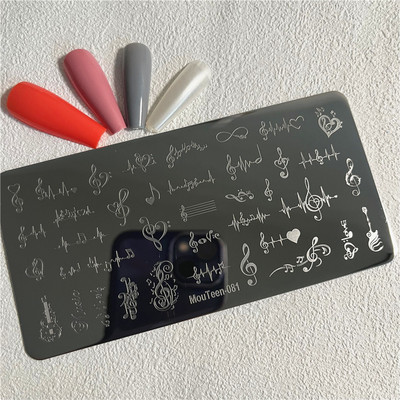 Trīsstūra formas nagu apzīmogošanas plāksne Trīsstūrveida figūras nagu mākslas veidne ģeometrija nagu zīmoga plāksnes Mouteen-003