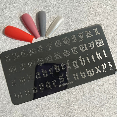 Trīsstūra formas nagu apzīmogošanas plāksne Trīsstūrveida figūras nagu mākslas veidne ģeometrija nagu zīmoga plāksnes Mouteen-003