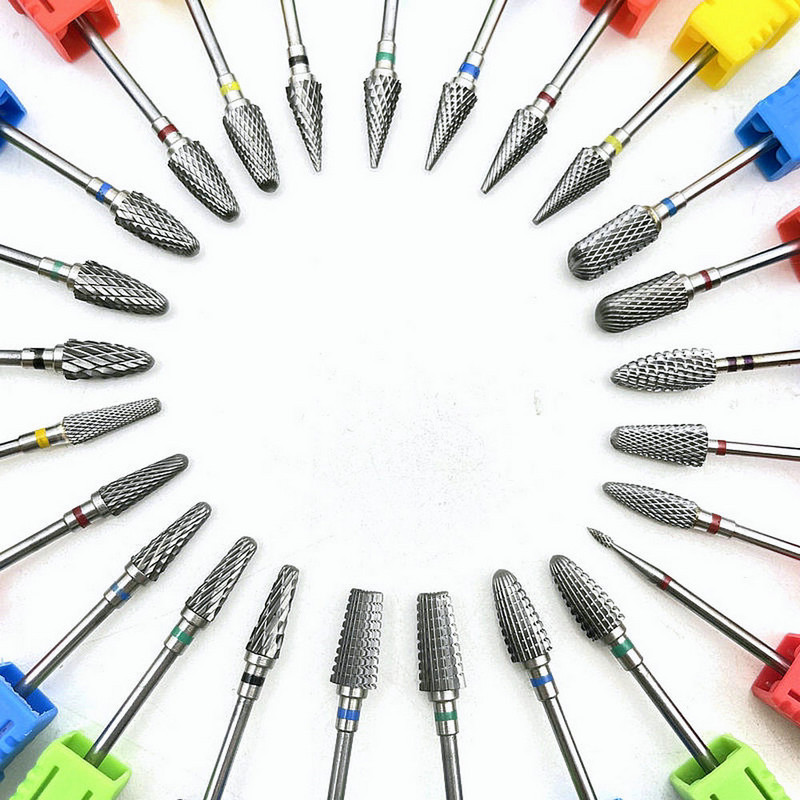 JAUNS volframa karbīda nagu urbjmašīnas frēze manikīram pedikīram nagu vīles Buferis nagu mākslas aprīkojums piederumu rīki