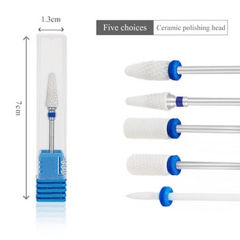 Керамични свредла за нокти от волфрамов карбид, въртящи се фрезови ножове за нокти, електрическа бормашина за инструменти за маникюр, педикюр