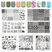 Burbuļa svītru līniju apzīmogošanas plāksnes ar ziedu lapu tauriņu zīmoga plāksne ģeometriskā mežģīņu sniegpārsliņa nagu mākslas nerūsējošā tērauda plāksne