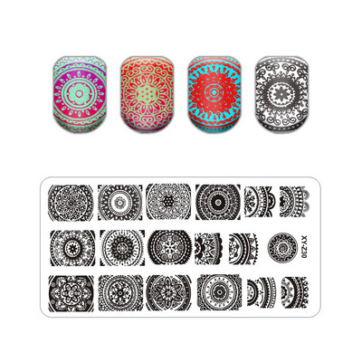 Burbuļa svītru līniju apzīmogošanas plāksnes ar ziedu lapu tauriņu zīmoga plāksne ģeometriskā mežģīņu sniegpārsliņa nagu mākslas nerūsējošā tērauda plāksne