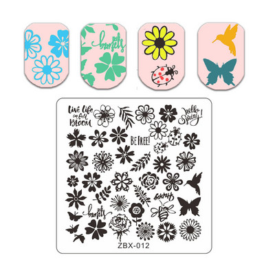 Burbuļa svītru līniju apzīmogošanas plāksnes ar ziedu lapu tauriņu zīmoga plāksne ģeometriskā mežģīņu sniegpārsliņa nagu mākslas nerūsējošā tērauda plāksne