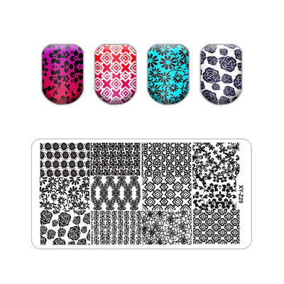 Burbuļa svītru līniju apzīmogošanas plāksnes ar ziedu lapu tauriņu zīmoga plāksne ģeometriskā mežģīņu sniegpārsliņa nagu mākslas nerūsējošā tērauda plāksne