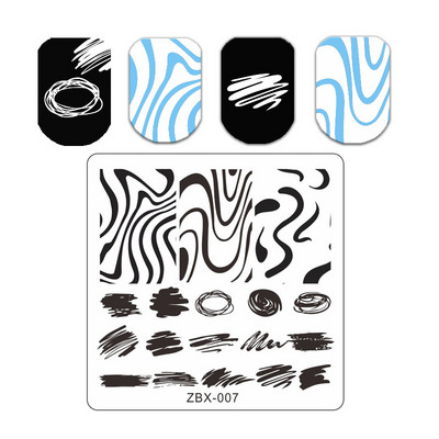 Burbuļa svītru līniju apzīmogošanas plāksnes ar ziedu lapu tauriņu zīmoga plāksne ģeometriskā mežģīņu sniegpārsliņa nagu mākslas nerūsējošā tērauda plāksne