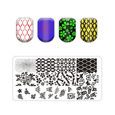 Burbuļa svītru līniju apzīmogošanas plāksnes ar ziedu lapu tauriņu zīmoga plāksne ģeometriskā mežģīņu sniegpārsliņa nagu mākslas nerūsējošā tērauda plāksne