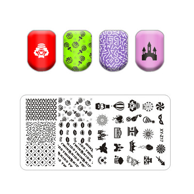 Burbuļa svītru līniju apzīmogošanas plāksnes ar ziedu lapu tauriņu zīmoga plāksne ģeometriskā mežģīņu sniegpārsliņa nagu mākslas nerūsējošā tērauda plāksne