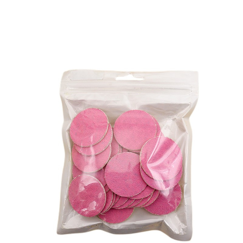 Jaunums~Rozā Slīppapīrs 50/gab Pedikīra pēdu kopšanas instrumenti 15mm 20mm 25mm 35mm nagu urbis Diska disks Salon Calluse Maināms