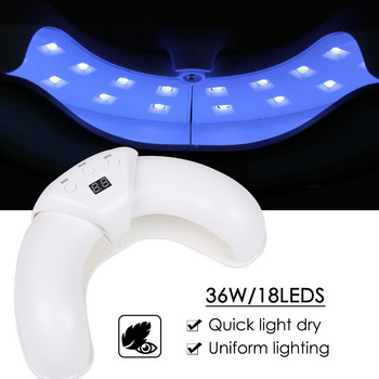 36W сгъваема сушилня за нокти Prevent Black Hand Smart LED лампа UV светлина за сушене на гел нокти Маникюр Начало Пътуване Използвайте лампа за нокти Инструмент