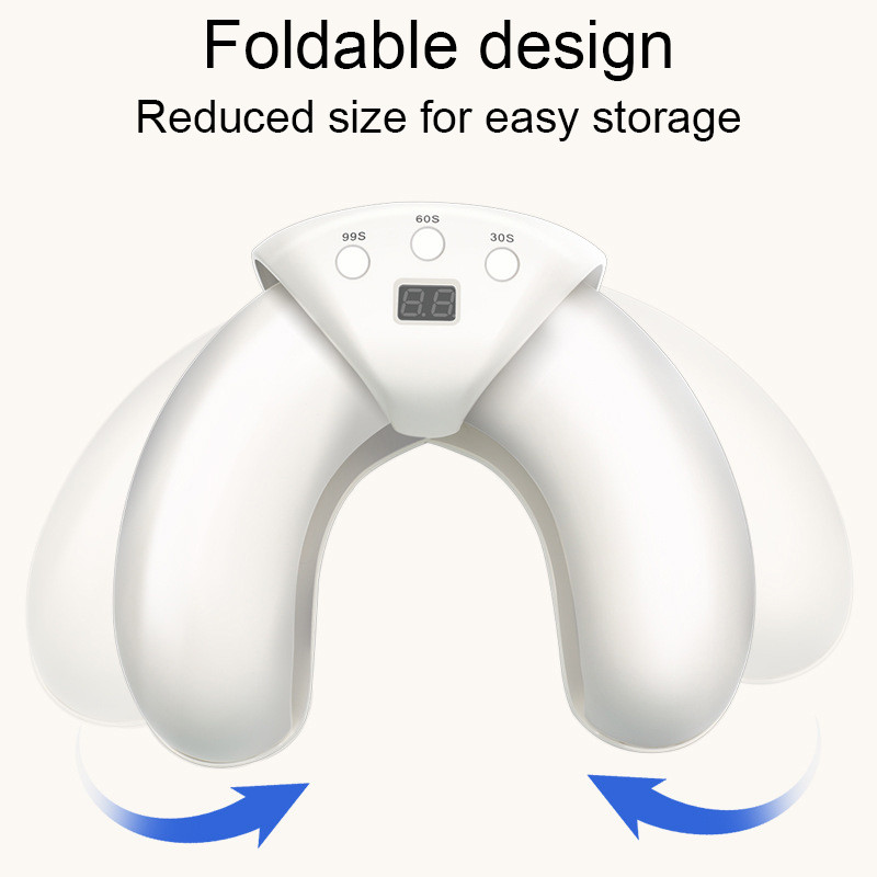 36 W-os összecsukható körömszárító Prevent Black Hand Smart LED lámpa UV-fény zselés körömszárításhoz Manikűr otthoni utazáshoz Körömlámpa eszköz