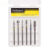 6 gab nagu konusa uzgalis dimanta urbji, elektriskie kutikulas tīrīšanas rotācijas instrumenti manikīram, pedikīram, slīpēšanas galviņas slīpēšanas rīks