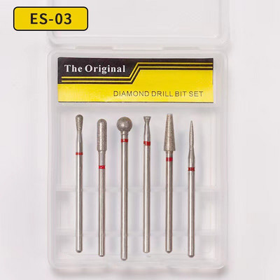 6 gab nagu konusa uzgalis dimanta urbji, elektriskie kutikulas tīrīšanas rotācijas instrumenti manikīram, pedikīram, slīpēšanas galviņas slīpēšanas rīks