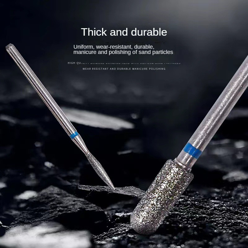 6 gab nagu konusa uzgalis dimanta urbji, elektriskie kutikulas tīrīšanas rotācijas instrumenti manikīram, pedikīram, slīpēšanas galviņas slīpēšanas rīks