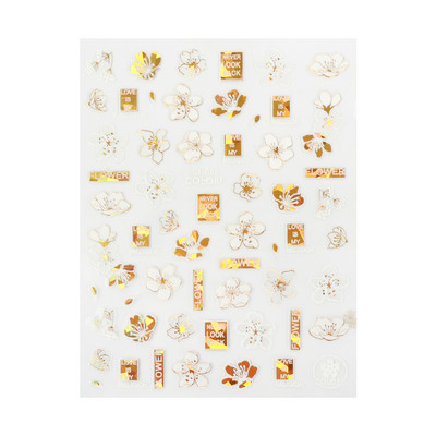 1Gb 3D nagu uzlīmes baltā zelta lapu abstrakts līniju raksts pašlīmējošs slīdnis nagu mākslas rotājumi lapu ziedi nagu uzlīmes