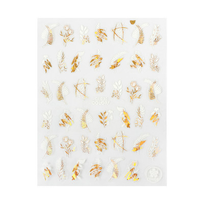 1Gb 3D nagu uzlīmes baltā zelta lapu abstrakts līniju raksts pašlīmējošs slīdnis nagu mākslas rotājumi lapu ziedi nagu uzlīmes