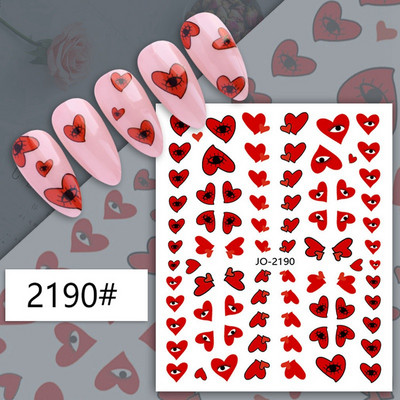 Sieviešu nagu mākslas uzlīme 2024. gada jauna Valentīna dienas nagu uzlīme Abstrakts, izkropļots smaidiņa raksts nagu dekors, DIY