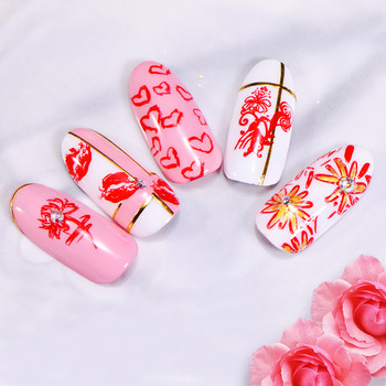 BeautyBigBang Nail Stamping Plates Heart Flower Scrawl Lip Rose Εικόνα από ανοξείδωτο ατσάλι Ορθογώνιο Nail Art Stamp Stamp