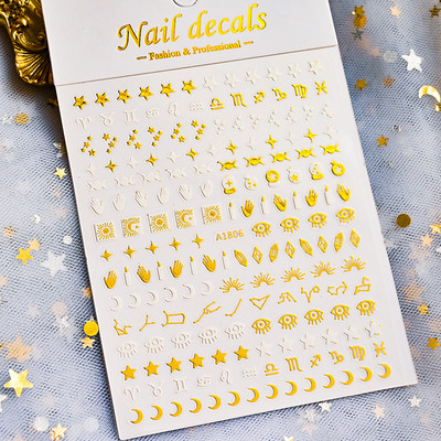 1 gab zelta krāsas dolāra nagu uzlīme vairāku formu kroņa dizaina līmējošās nagu uzlīmes 3d zelta karalienes kroņa stila nagu slīdnis NKS23