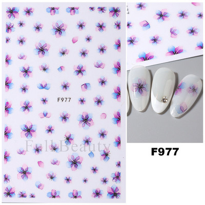 Cseresznyevirág 3D körömmatricák fehér virágszirmok körömdísz matricák elegáns esküvői dizájn tavaszi sakura manikűr csúszkás dekoráció