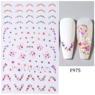 Cseresznyevirág 3D körömmatricák fehér virágszirmok körömdísz matricák elegáns esküvői dizájn tavaszi sakura manikűr csúszkás dekoráció