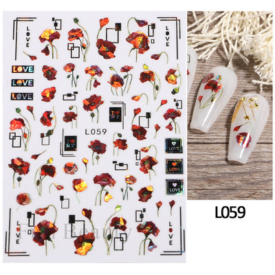 Cseresznyevirág 3D körömmatricák fehér virágszirmok körömdísz matricák elegáns esküvői dizájn tavaszi sakura manikűr csúszkás dekoráció