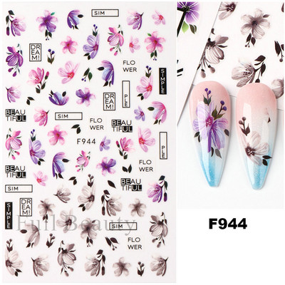 Cseresznyevirág 3D körömmatricák fehér virágszirmok körömdísz matricák elegáns esküvői dizájn tavaszi sakura manikűr csúszkás dekoráció