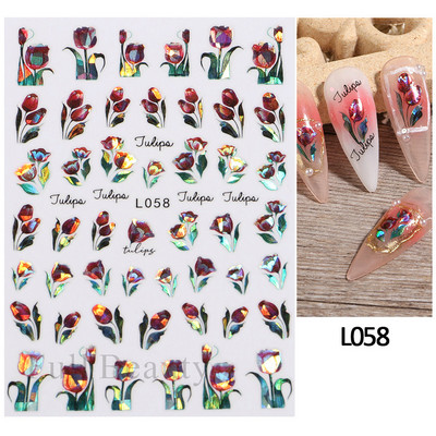 Cseresznyevirág 3D körömmatricák fehér virágszirmok körömdísz matricák elegáns esküvői dizájn tavaszi sakura manikűr csúszkás dekoráció