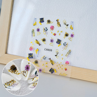 3D rozā zila zvaigžņu gaismas pentagrammas nagu uzlīme Love Heart Star pašlīmējošas DIY slīdošās nagu uzlīmes nagu mākslas dekorēšanai