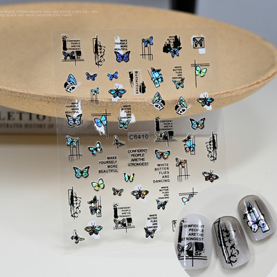 3D rozā zila zvaigžņu gaismas pentagrammas nagu uzlīme Love Heart Star pašlīmējošas DIY slīdošās nagu uzlīmes nagu mākslas dekorēšanai