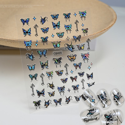 3D rozā zila zvaigžņu gaismas pentagrammas nagu uzlīme Love Heart Star pašlīmējošas DIY slīdošās nagu uzlīmes nagu mākslas dekorēšanai