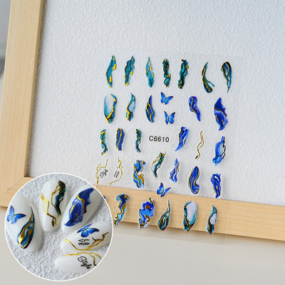 3D rozā zila zvaigžņu gaismas pentagrammas nagu uzlīme Love Heart Star pašlīmējošas DIY slīdošās nagu uzlīmes nagu mākslas dekorēšanai