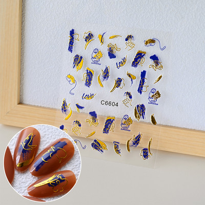 3D rozā zila zvaigžņu gaismas pentagrammas nagu uzlīme Love Heart Star pašlīmējošas DIY slīdošās nagu uzlīmes nagu mākslas dekorēšanai