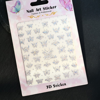 5D színes pillangó virágok körömdíszítő matrica dombornyomott öntapadó körömmatricák virágok manikűr csúszkák dekorációs kiegészítők