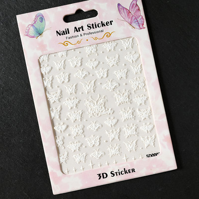 5D színes pillangó virágok körömdíszítő matrica dombornyomott öntapadó körömmatricák virágok manikűr csúszkák dekorációs kiegészítők