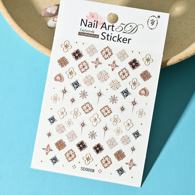 5D színes pillangó virágok körömdíszítő matrica dombornyomott öntapadó körömmatricák virágok manikűr csúszkák dekorációs kiegészítők