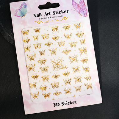 5D színes pillangó virágok körömdíszítő matrica dombornyomott öntapadó körömmatricák virágok manikűr csúszkák dekorációs kiegészítők