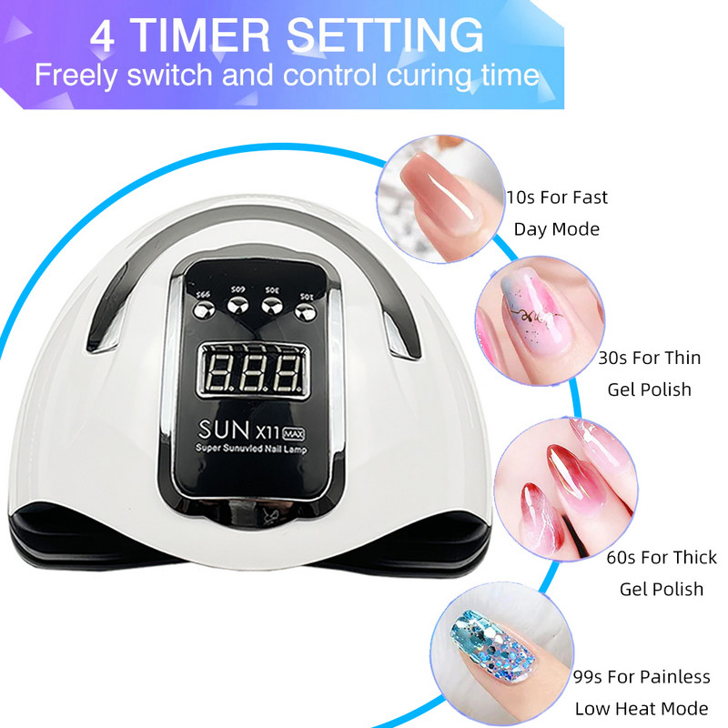 66 LED UV lampa nagiem gēla lakas nagu žāvēšanas lampa ar viedo sensoru gēla lampu manikīra mašīnai nagu mākslas salona aprīkojumam