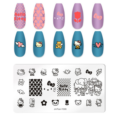 Slatke crtane životinje Tanjuri za žigosanje Crtani lik Djevojka školjka Koralj Vještica Krljušt Šablona od nehrđajućeg čelika Predložak za nokte