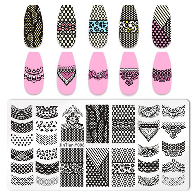 Jauki kaķi Čūskādas nagu apzīmogošanas plāksnes Leoparda Zebra dizaina zīmogu trafareti manikīri nagu apzīmogošana nagu lakas veidnes