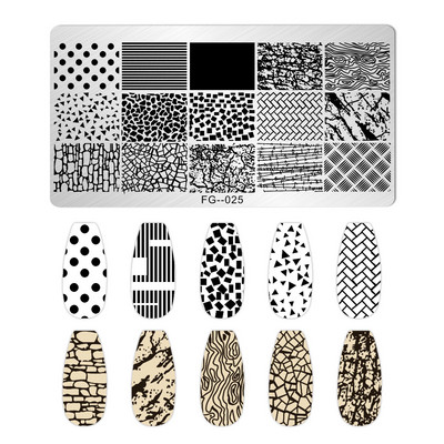 Jauki kaķi Čūskādas nagu apzīmogošanas plāksnes Leoparda Zebra dizaina zīmogu trafareti manikīri nagu apzīmogošana nagu lakas veidnes