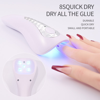 10W ръчна UV LED сушилня за нокти Инструменти за маникюр Оборудване за ноктопластика Салон Машина за сушене на гел лак Професионална лампа за сушене Инструменти и