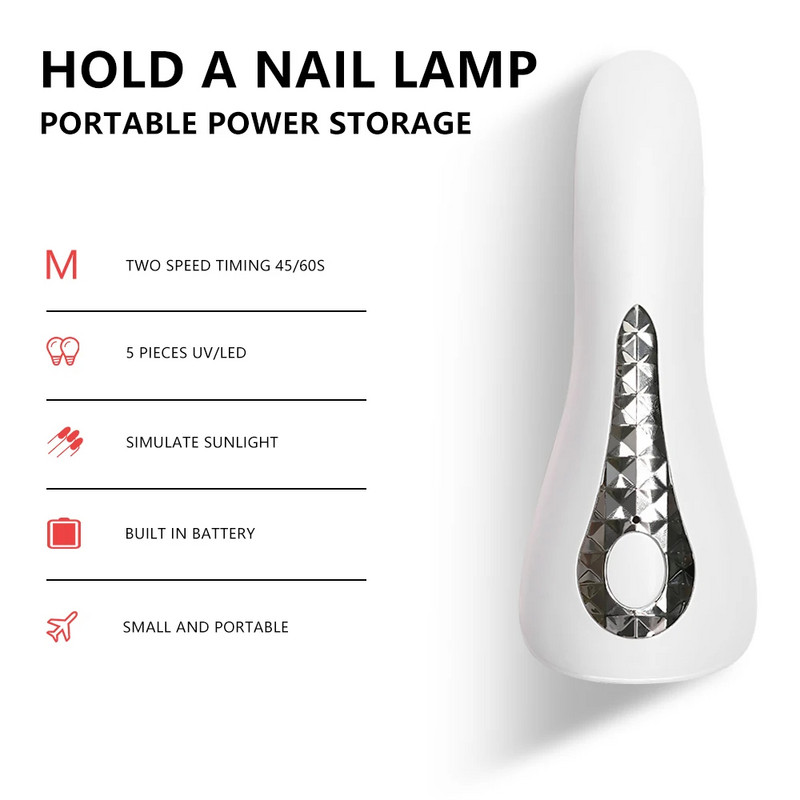 10 W rokas UV LED nagu žāvētājs manikīra rīki Nagu mākslas aprīkojums Salonu mašīnas žāvēšanas gēla laka Profesionāli dring lampu instrumenti un