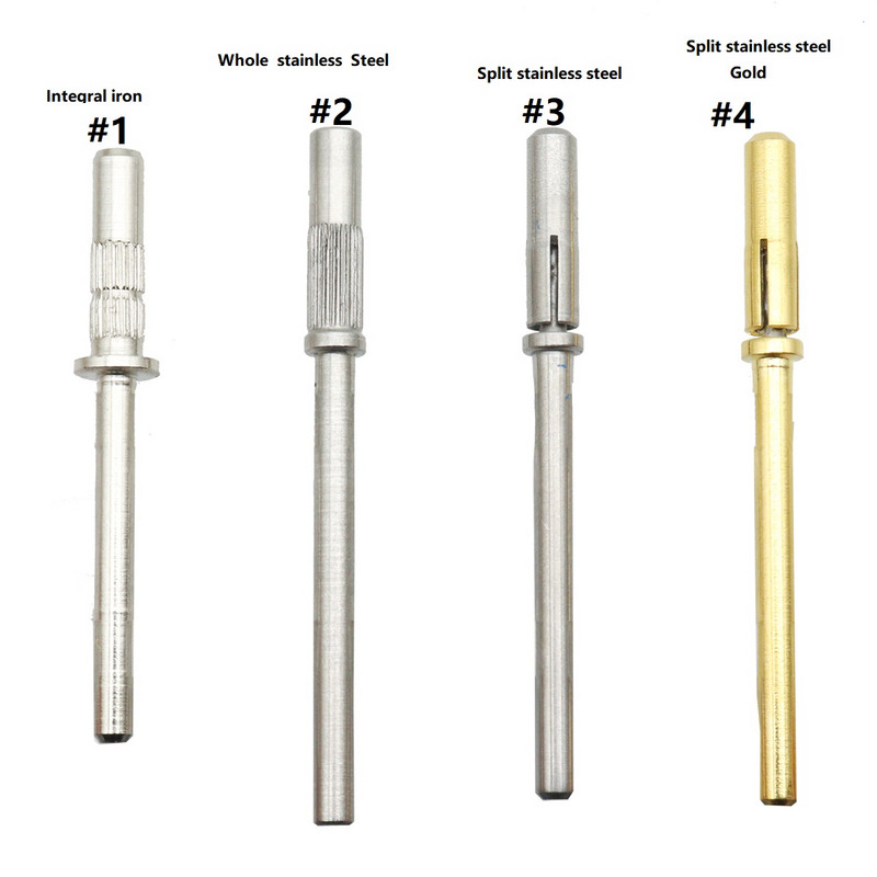 4 modeļi 3 mm serdeņa uzgalis nagiem nerūsējošā tērauda slīpēšanas lentes manikīram smilšpapīra gredzenu turētājs 3/32 nagu urbjmašīnas piederumi